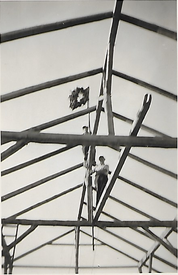 1955 Richtfest für den Anbau einer Scheune an ein Husmannshus in der Wilstermarsch