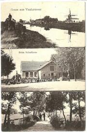 1909 Vaalermoor, Moor Kanal, Schöpf-Mühlen, Schulhaus, Moor Weg