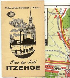 1955 Plan der Stadt Itzehoe - Verlag Alfred Burkhardt - Wilster