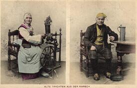 Tracht der Wilstermarsch 1902 Altes Bauernpaar