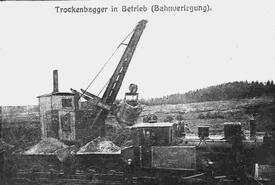 1917 Verlegung der Marschbahn bei Hochdonn - Aufschütten des Bahndammes vor der Hochbrücke