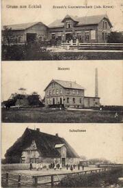 1908 Gasthof, Meierei, Schule in der Wilstermarsch Gemeinde Ecklak