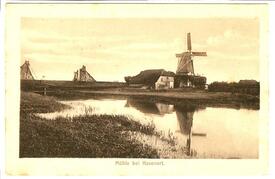 1907 Fracht-Ewer auf der Stör und die Mühle 