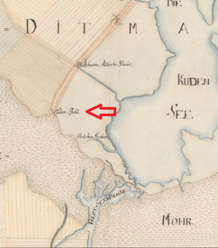 1805 Taterpfahl an der Grenze zwischen der Wilstermarsch und Dithmarschen nahe dem Kudensee