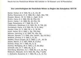 1977 Realschule Wilster - vorgestellt im VDR Mitteilungsblatt - Schüler und Lehrer