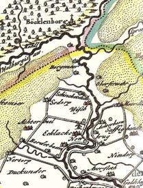 Kartenausschnitt aus der „Newe Landkarte von dem Ampte Steinborg“ 1651