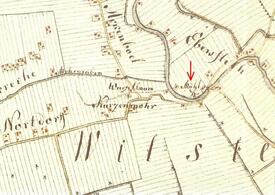 alte Landkarte mit dem Mühlenstandort in Averfleth (