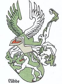 Wappen der Familie Lübbe bzw. Lübbeke aus der Wilstermarsch
