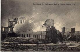 1907 Großfeuer bei den Lederwerken Falk & Schütt in Wilster
