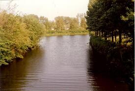 1986 Blick von der Mühlen-Brücke auf die Einmündung der 