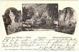 1900 Stadt Wilster - Bürgermeister Garten, Teich, Marmorfiguren