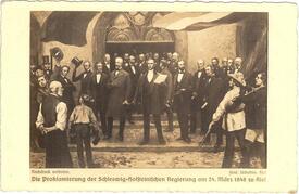 1848 Ausrufung der Schleswig-Holsteinischen provisorischen Regierung am 24. März 1848 in Kiel durch den Liberalen Wilhelm Hartwig Beseler