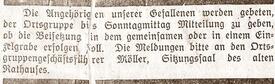 am 15. Juni 1944 wurde die Stadt Wilster bombardiert - Zeitungsanzeigen der NSDAP in der Wilsterschen Zeitung