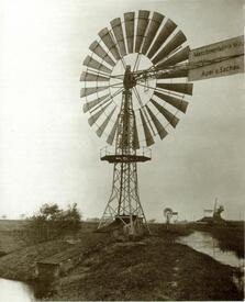 1934 Schöpfmühlen, Windräder, Kornwindmühle in Neufeld, Gemeinde Dammfleth in der Wilstermarsch
