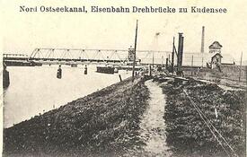 1903 Drehbrücke Taterpfahl der Marschbahn über den Kaiser Wilhelm Kanal