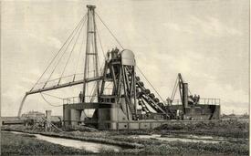 1910 Elevator bzw. Eimerkettenbagger auf dem Kaiser-Wilhelm-Kanal