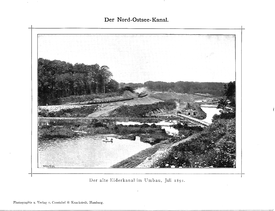 1887 bis 1895 - Bau des Kaiser-Wilhelm-Kanal * heutiger Nord- Ostsee Kanal
Juli 1891 Erdbauarbeiten zum Umbau am alten Eiderkanal