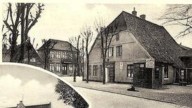 1932 Wewelsfleth - Gasthof Mahn an der Einmündung der Deichreihe in die Dorfstraße