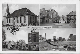 1952 St. Margarethen a.d. Elbe - Kirche, Dorfstraße, Hauptstraße, Hafen