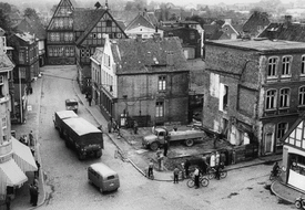 1955 Blick vom Kirchturm auf die Op de Göten in Wilster