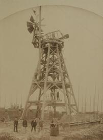 1900 Versetzung der Windmühle DIE ERNTE am Standort Auf dem Stuven in St. Margarethen in der Wilstermarsch