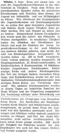 1953 Bericht der Wilsterschen Zeitung über die Tätigkeit der Nähstube Jugend-Rot-Kreuz Mittelschule Wilster