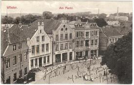 1900 Marktplatz Westseite - Blick vom Turm der St. Bartholomäus Kirche zu Wilster