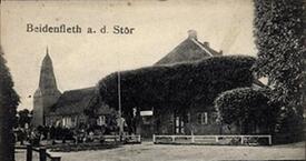 1903 Beidenfleth - Straße Oberes Dorf mit der St. Nicolai Kirche