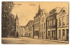 1914 südliche Häuserzeile am Markt in de Stadt Wilster