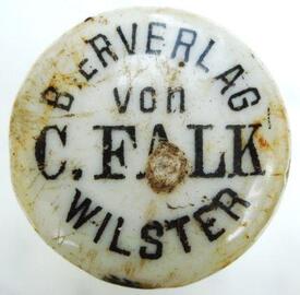 1900 Porzellanverschluss für Bierflaschen - C. Falk, Wilster