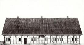 1860 Zeichnung des Gasthaus (Städtisches Armenhaus und Altersheim) in der Stadt Wilster