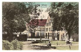 1910 Wende an der Deichstraße, Stadtpark, Gaststätte Waffenhalle in der Stadt Wilster