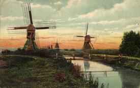 1909 Schöpfmühlen an der Moorhusener Wettern in der Wilstermarsch