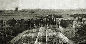 1892 Bau des Kaiser-Wilhelm Kanals - Sandaufschüttungen und Verdrängung des Moorbodens bei Burg