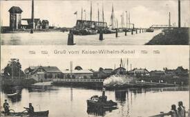 1906 Eisenbahn-Drehbrücke Taterpfahl über den Kaiser-Wilhelm Kanal