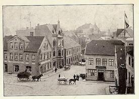 1901 Blick vom Kirchturm auf die Einmündung der damaligen Marktstraße (heutige 