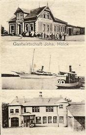1917 Kaiser-Wilhelm-Kanal, Gasthöfe Zur Fähre und Zur Linde in Kudensee