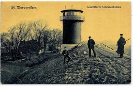 1917 Leuchtturm Scheelenkuhlen - 
im I. WK von bewaffneten Soldaten bewacht