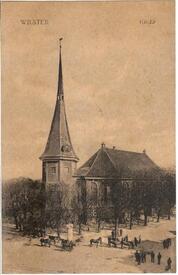 1909 Kirche, Pferdehandel auf dem Marktplatz in Wilster