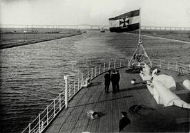 1925 Deutsches Kriegsschiff auf dem Kaiser Wilhelm Kanal (heutiger NOK) bei Burg