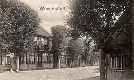1921 Wewelsfleth - Ecke Dorfstraße, Deichreihe
