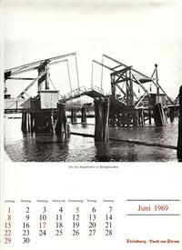 1966 hölzerne Klappbrücke über die Stör in Heiligenstedten