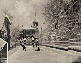 1920 Wilster im Winter - Zingelstraße und Villa Schütt