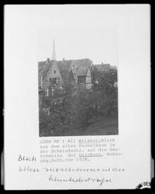 1925 Wilsterau und Rückseiten der Häuser an der Deichstraße in Wilster