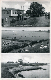 1933 Badevergnügen am Ufer der Elbe bei Brokdorf
Strandhalle Stücker