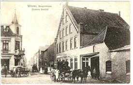1907 Postkutsche in der Burger Straße vor Dunckers Gasthof