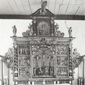 1962 - Altar aus dem Jahr 1636 in der Kirche St. Nicolai zu Beidenfleth in der Wilstermarsch