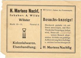 1928 Kolonialwaren und Eisenhandlung A. Martens Nachf.