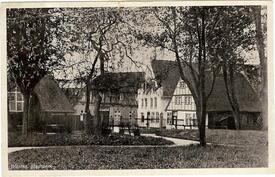 1935 Stadtpark und die Wende an der Deichstraße in der Stadt Wilster