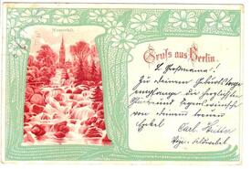1901 Post aus Berlin an Empfängerin im Vermächtnishaus am Klosterhof in der Stadt Wilster